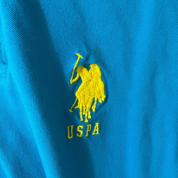 Big Logo Polo US Polo Assn. Size XXL Excellent Blue and Yellow Patch Work - Picture 3 of 5